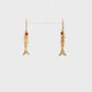 19.2K Portuguese Gold | Flexible Sardine Fish with Red Eyes Dangling Earrings