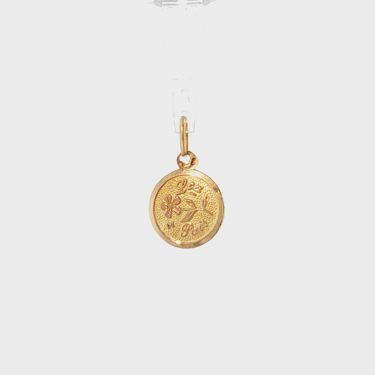 19.2K Portuguese Gold Round Bezel Flower Lca. de Pais Parents Charm Video