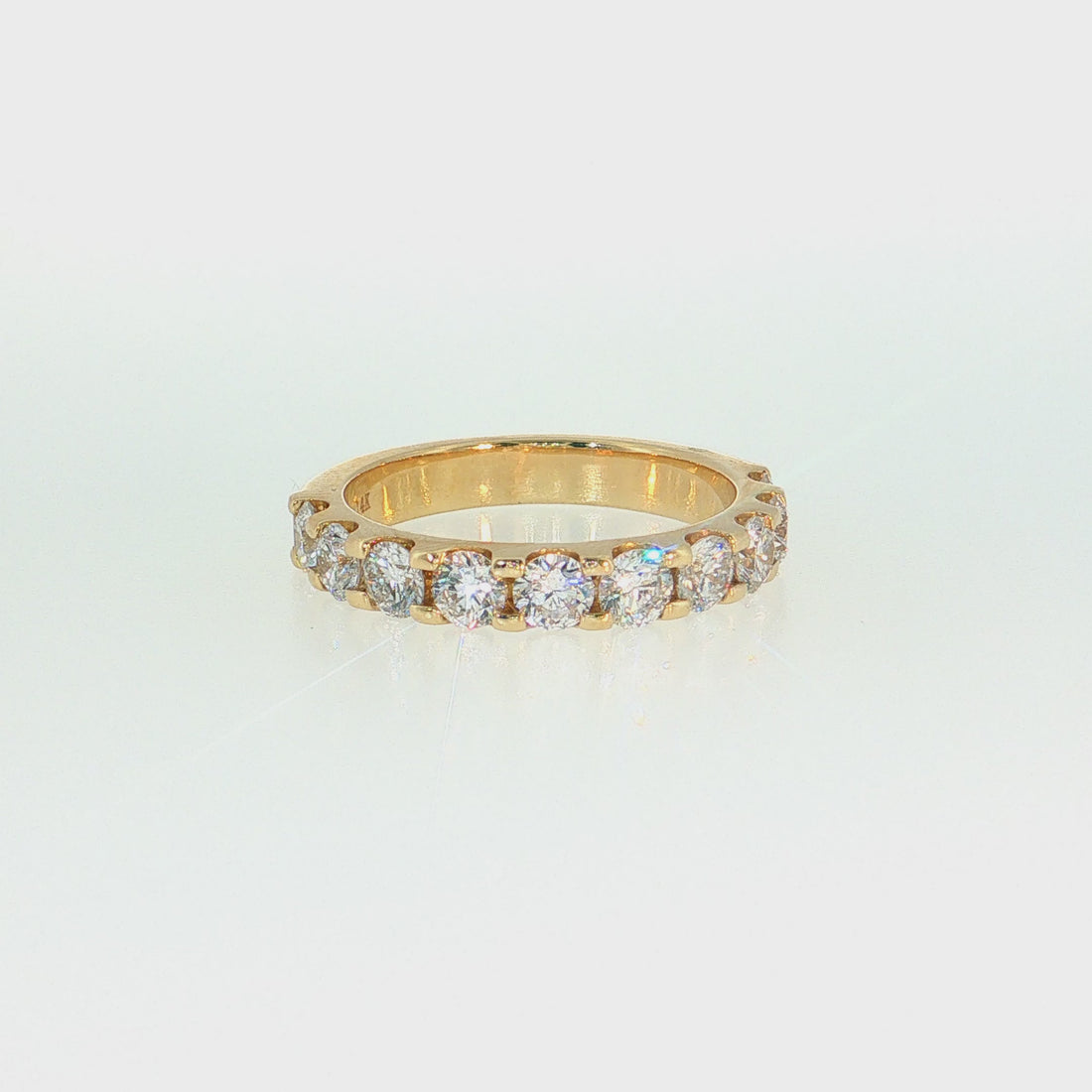 14K Gold | 1.52Cttw Half Eternity YG Lab Diamond Wedding Band