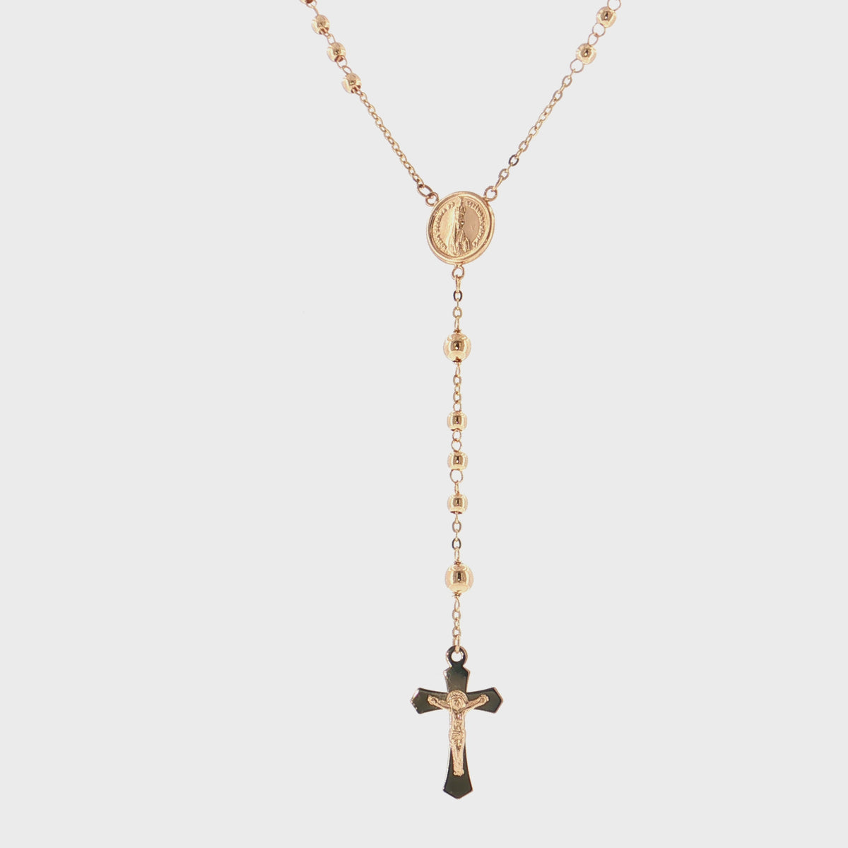 19.2K Portuguese Gold | 2mm Beaded 18" Holy Rosary