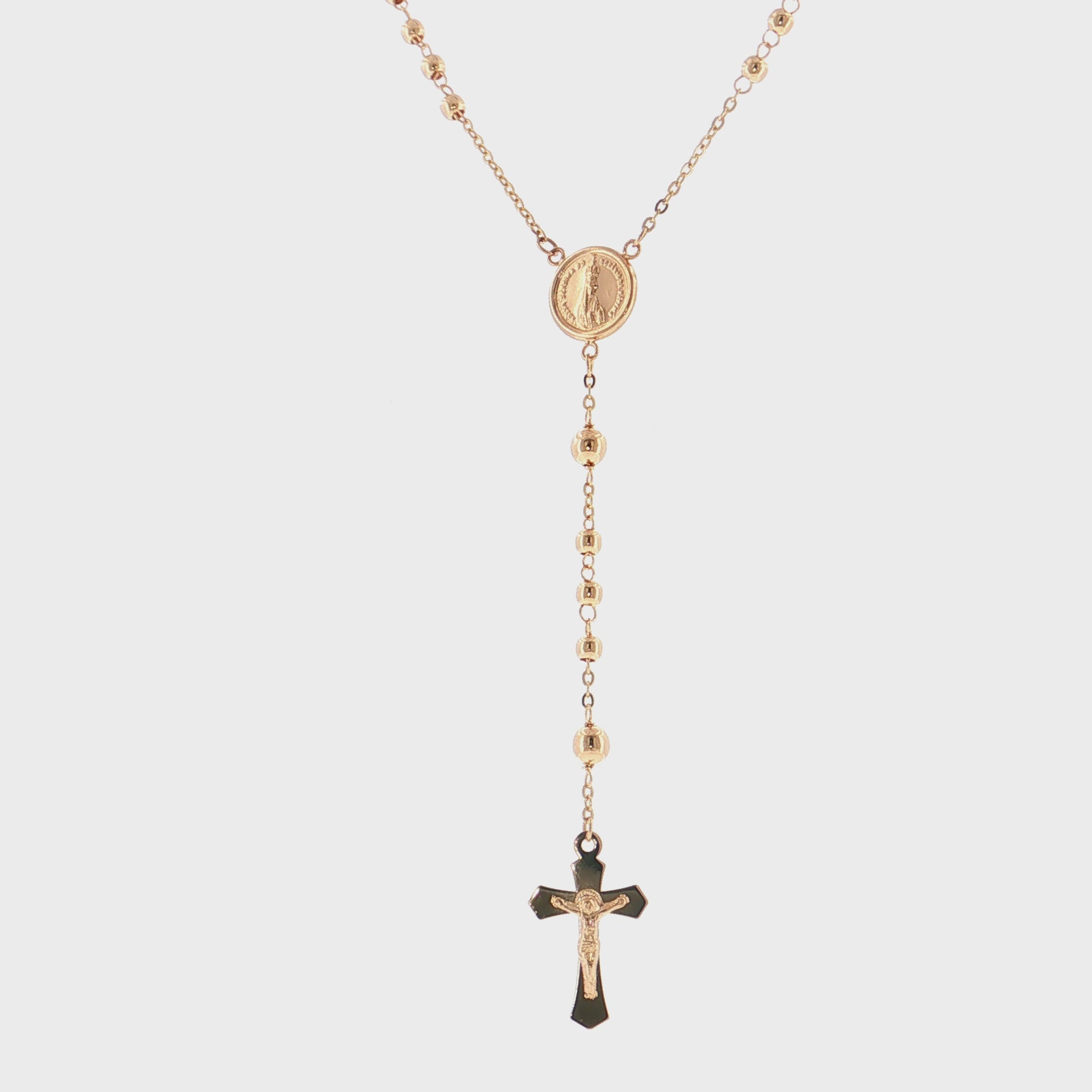 19.2K Portuguese Gold | 2mm Beaded 18" Holy Rosary
