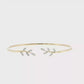 14K Gold | Yellow Gold 0.20 cttw Natural Diamond Leaf Bangle Bracelet