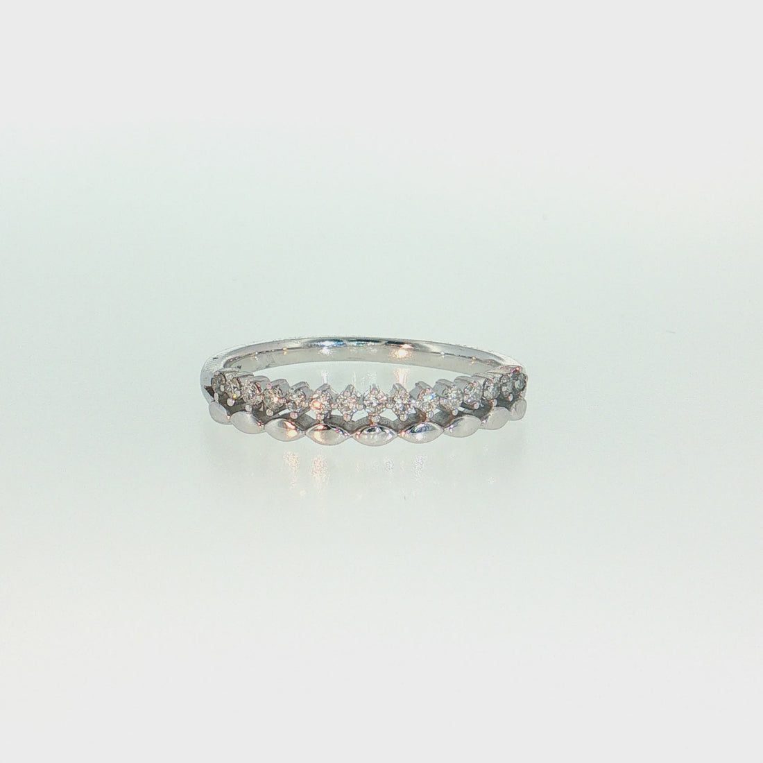 14K Gold | .20ct Natural Diamond Double Layer Wedding Band