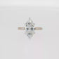 14K Gold | Yellow and White Gold 3.01CT Marquise Lab Diamond Hidden Halo and Pavé Band Engagement Ring