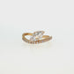 14K Gold | Yellow Gold 1.28cttw Wavy Pave Offset Marquise Engagement Ring