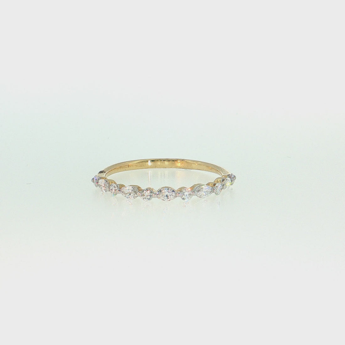14K Gold | .42cttw Yellow Round and Marquise Natural Diamond Wedding Band
