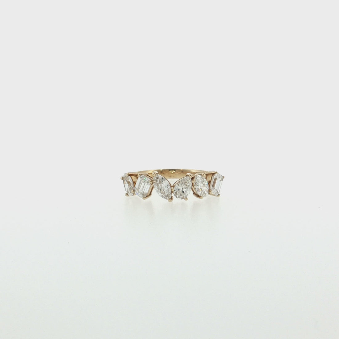14K Gold | YG 1.315cttw Marquise/Oval/Pear/Emerald Lab Diamond Wedding/Anniversary Band