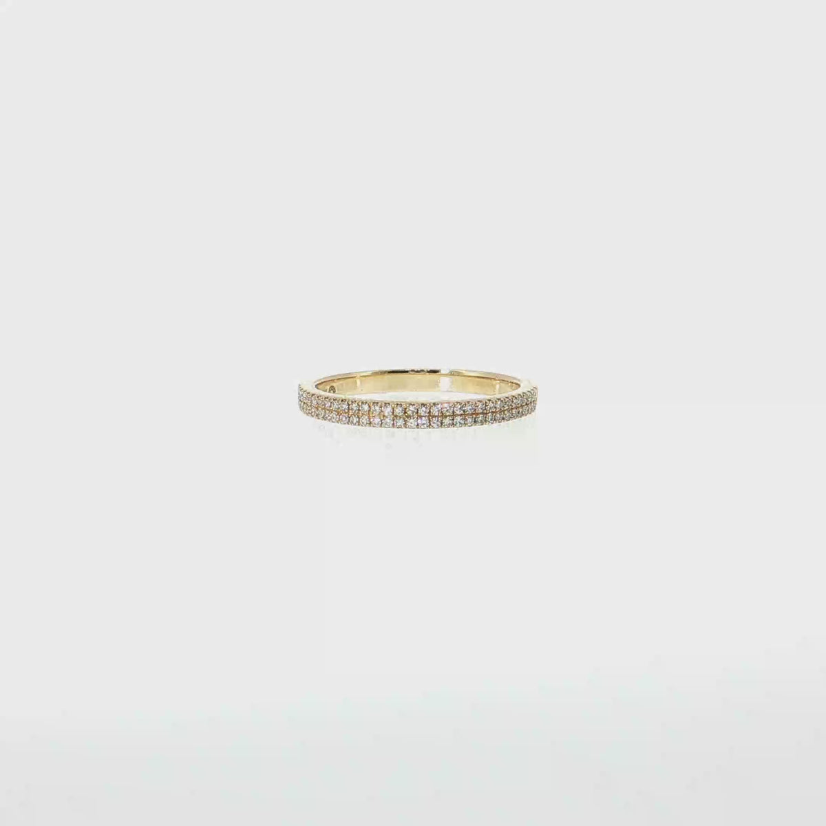 14k Gold | 0.17 cttw Natural Diamond 2 Row Pave Band Ring