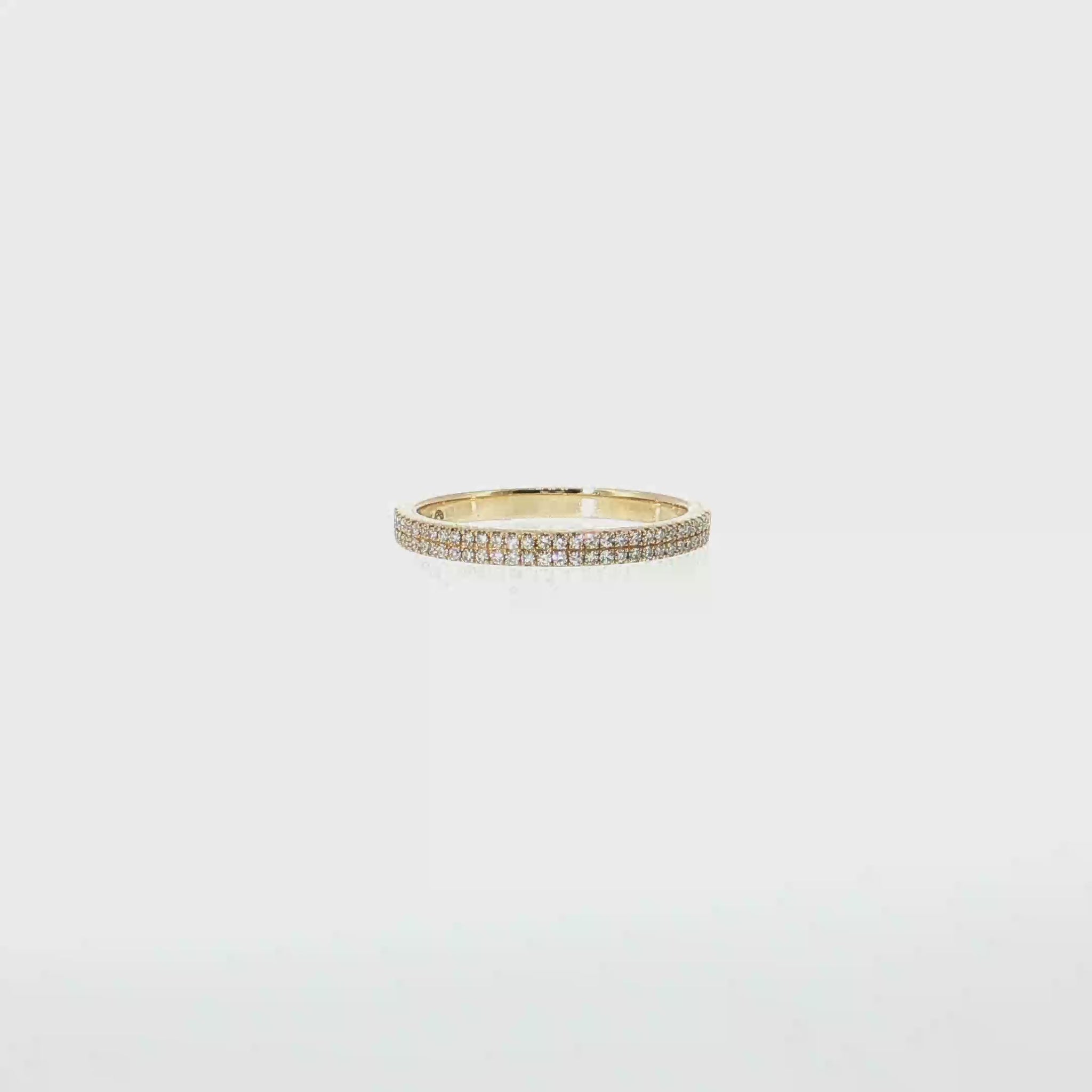 14k Gold | 0.17 cttw Natural Diamond 2 Row Pave Band Ring