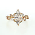 Engagement Rings | Parade Lyria 14K Yellow Gold 1.5CT Lab Diamond Marquise with .06ct Round & .22ct Marquise Natural Diamond Accents Engagement Ring