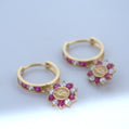 14K Gold | YG Virgen Guadalupe CZ Earrings