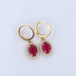 14K Gold | YG Halo Oval Drop Earrings