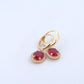 14K Gold | YG Halo Oval Drop Earrings
