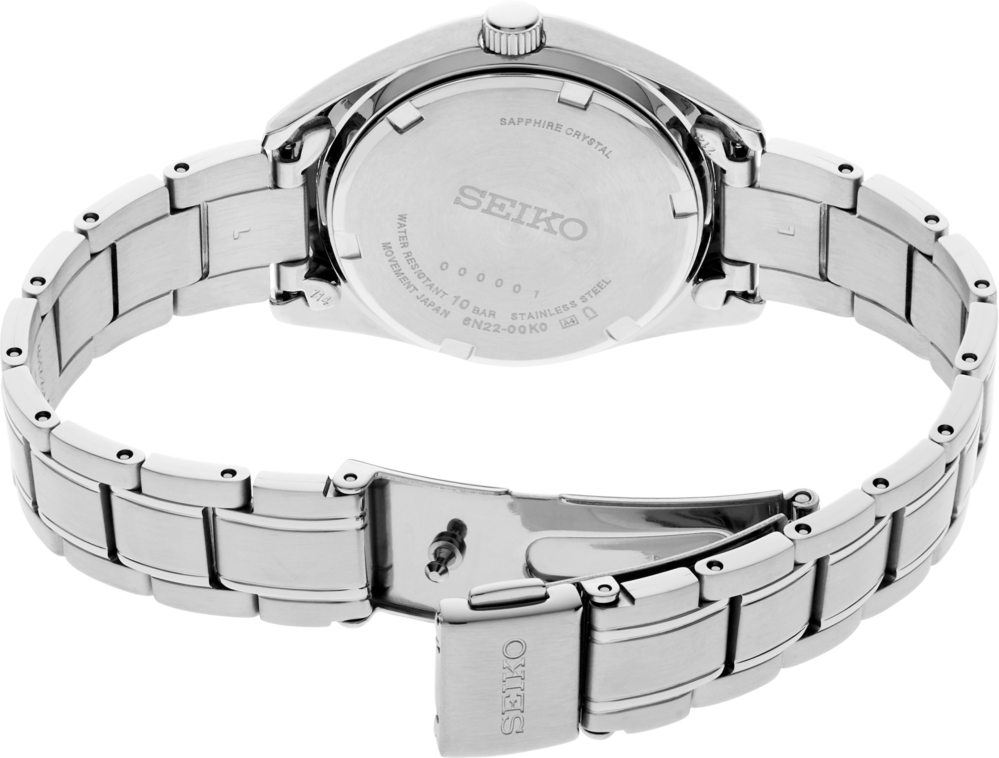 sapphire crystal side view Seiko | SUR531 Ladies Blue Dial Essentials Watch quartz