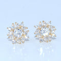 14K Gold | YG CZ Starburst Stud Earrings