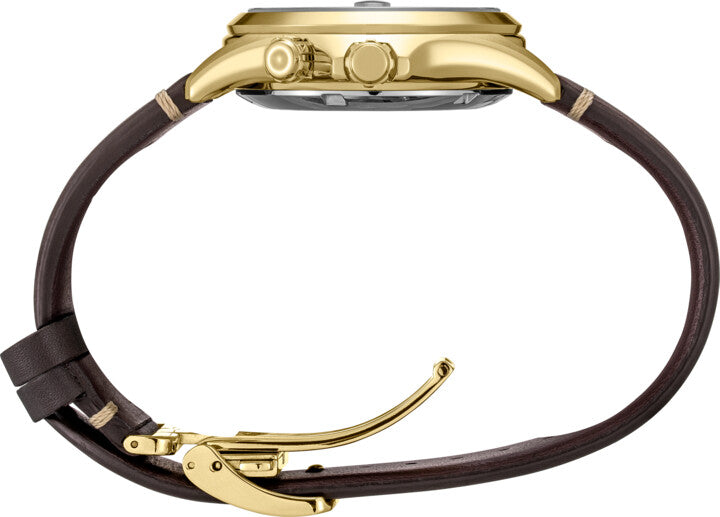 side Seiko | SPB210 Prospex Luxe Alpinest SS Automatic Brown Leather Green Dial Watch
