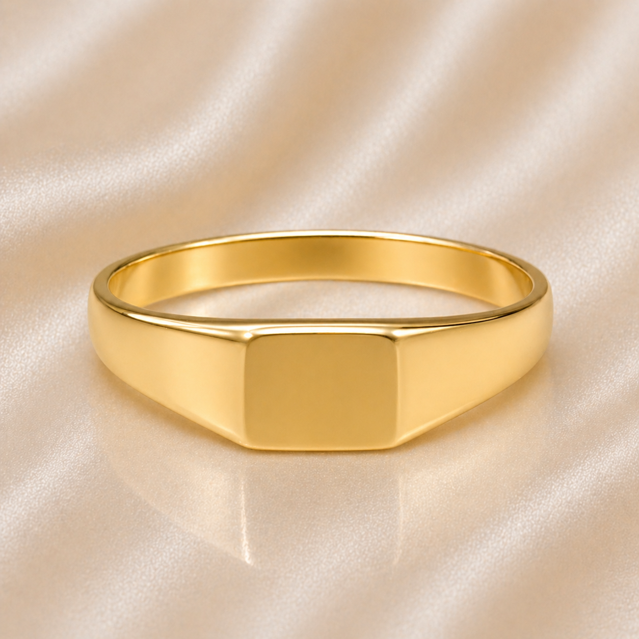 19.2K Portuguese Gold | Classic Gold Signet Rings small square