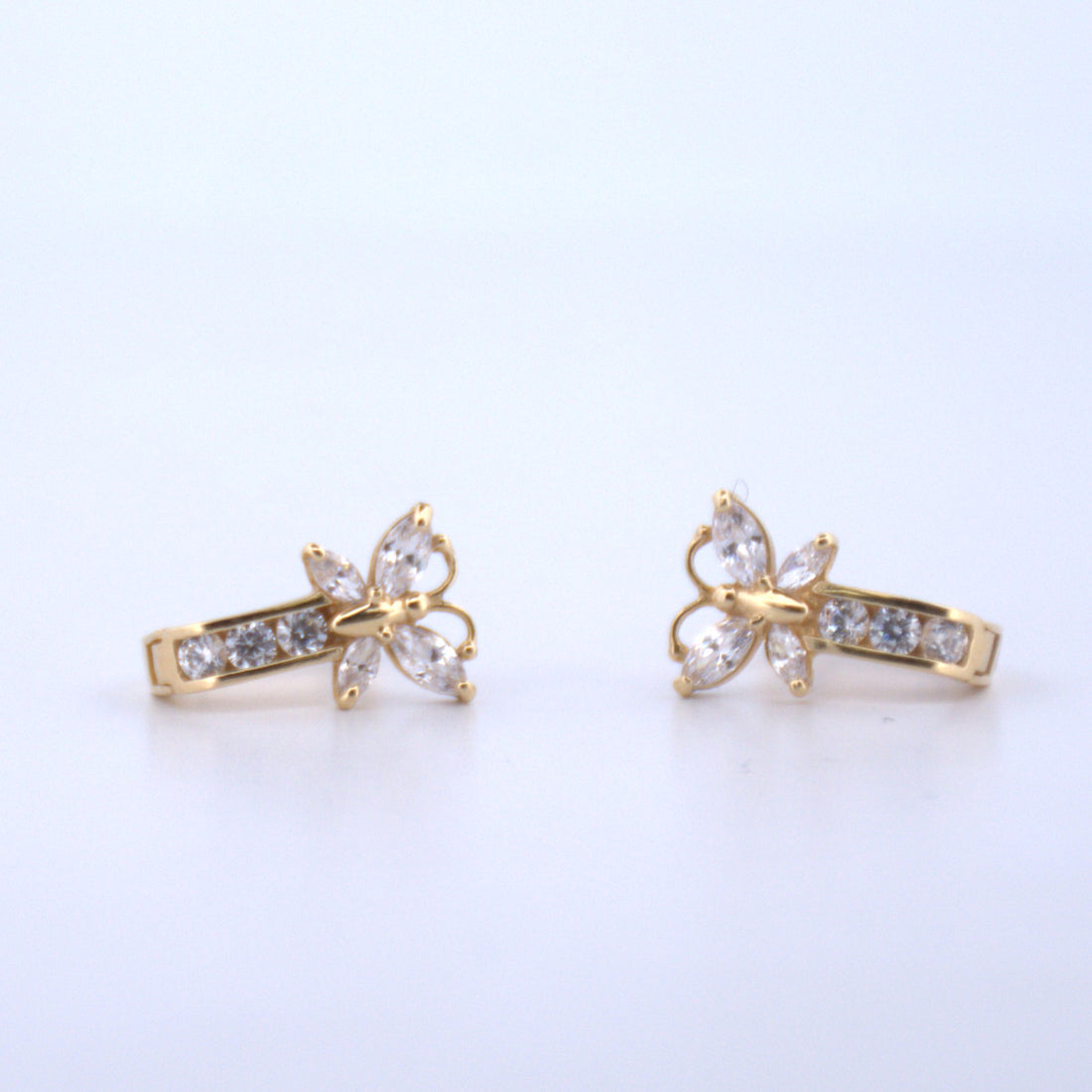 14K Gold | Butterfly Huggie Earrings